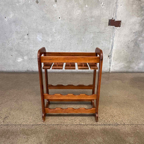 Vintage Solid Walnut Wine Rack