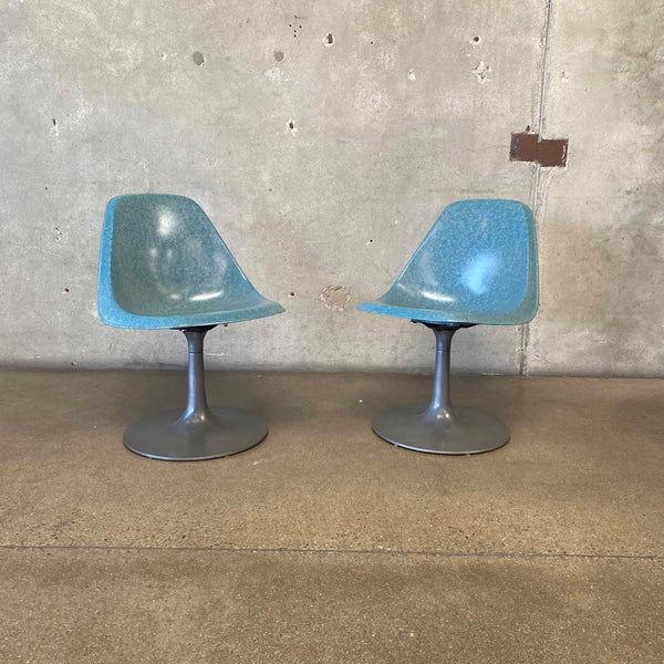 Vintage Pair of Mid Century Swivel "Tulip" Chairs By Fiberform of CA