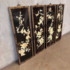 Set of Four Chinese 3D Panels With Birds & Flowers