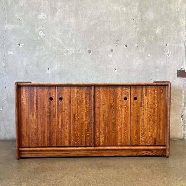Solid Oak Butcher Block Credenza