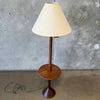 Danish Modern Teak Floor Lamp With Table