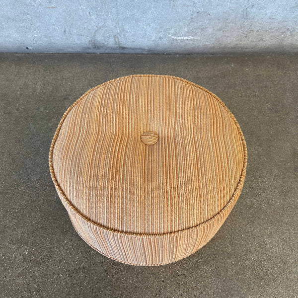 Mid Century Modern Round Pouf - New Upholstery
