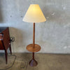 Danish Modern Teak Floor Lamp With Table