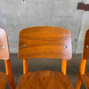 Set of Six Orange & Walnut Jean Prouve Style Chairs - Standard Chairs