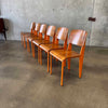 Set of Six Orange & Walnut Jean Prouve Style Chairs - Standard Chairs