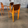 Set of Six Orange & Walnut Jean Prouve Style Chairs - Standard Chairs