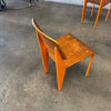 Set of Six Orange & Walnut Jean Prouve Style Chairs - Standard Chairs