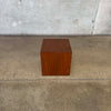 Mid Century Modern Walnut Cube Side Table / Pedestal