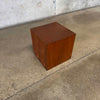 Mid Century Modern Walnut Cube Side Table / Pedestal