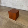 Mid Century Modern Walnut Cube Side Table / Pedestal