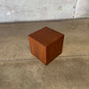 Mid Century Modern Walnut Cube Side Table / Pedestal