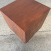Mid Century Modern Walnut Cube Side Table / Pedestal