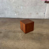 Mid Century Modern Walnut Cube Side Table / Pedestal