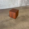 Mid Century Modern Walnut Cube Side Table / Pedestal