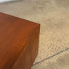 Mid Century Modern Walnut Cube Side Table / Pedestal