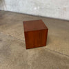 Mid Century Modern Walnut Cube Side Table / Pedestal