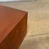 Mid Century Modern Walnut Cube Side Table / Pedestal