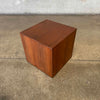Mid Century Modern Walnut Cube Side Table / Pedestal