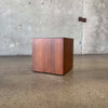 Mid Century Modern Walnut Cube Side Table / Pedestal