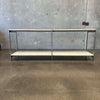 Vintage Steel & Travertine Console / Bookshelf