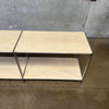 Vintage Steel & Travertine Console / Bookshelf