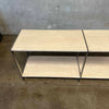 Vintage Steel & Travertine Console / Bookshelf