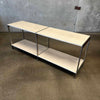 Vintage Steel & Travertine Console / Bookshelf