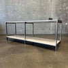 Vintage Steel & Travertine Console / Bookshelf