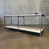 Vintage Steel & Travertine Console / Bookshelf