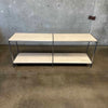 Vintage Steel & Travertine Console / Bookshelf