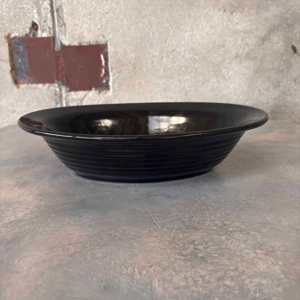 Bauer Oval Black Glaze Bowl