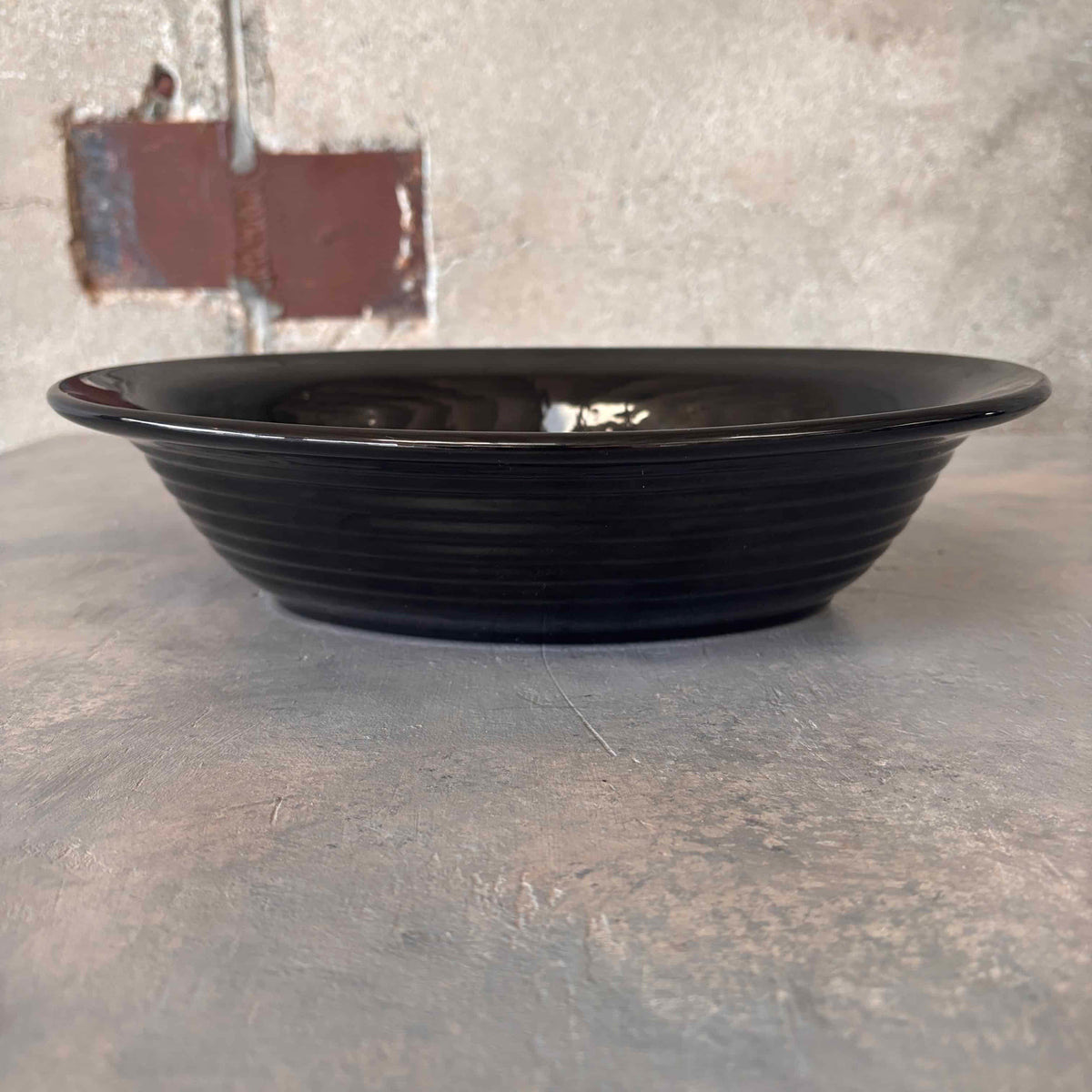 Bauer Oval Black Glaze Bowl
