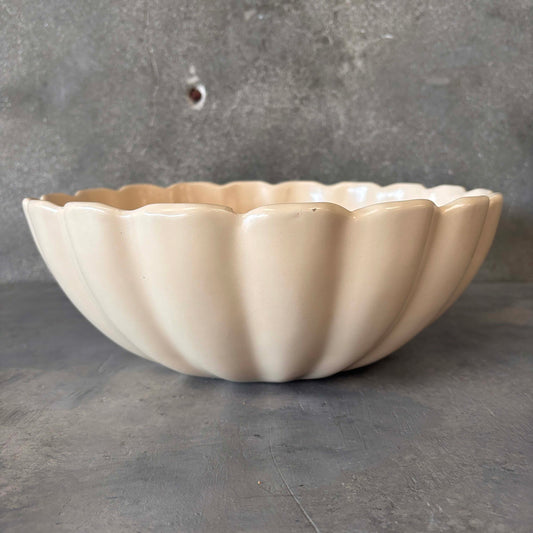 Catalina Island Pottery Large Pearly White Scallop Bowl
