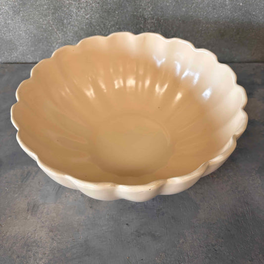 Catalina Island Pottery Large Pearly White Scallop Bowl