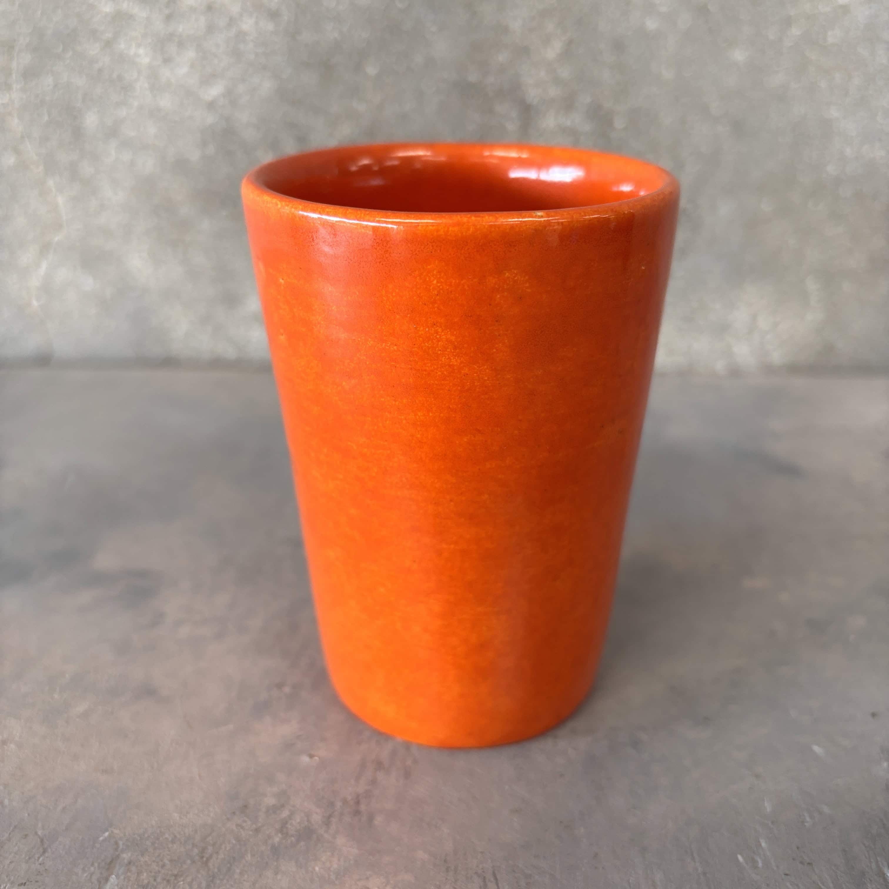 orange ceramic planter pots Catalina Island Pottery Toyon Red Tumbler #1