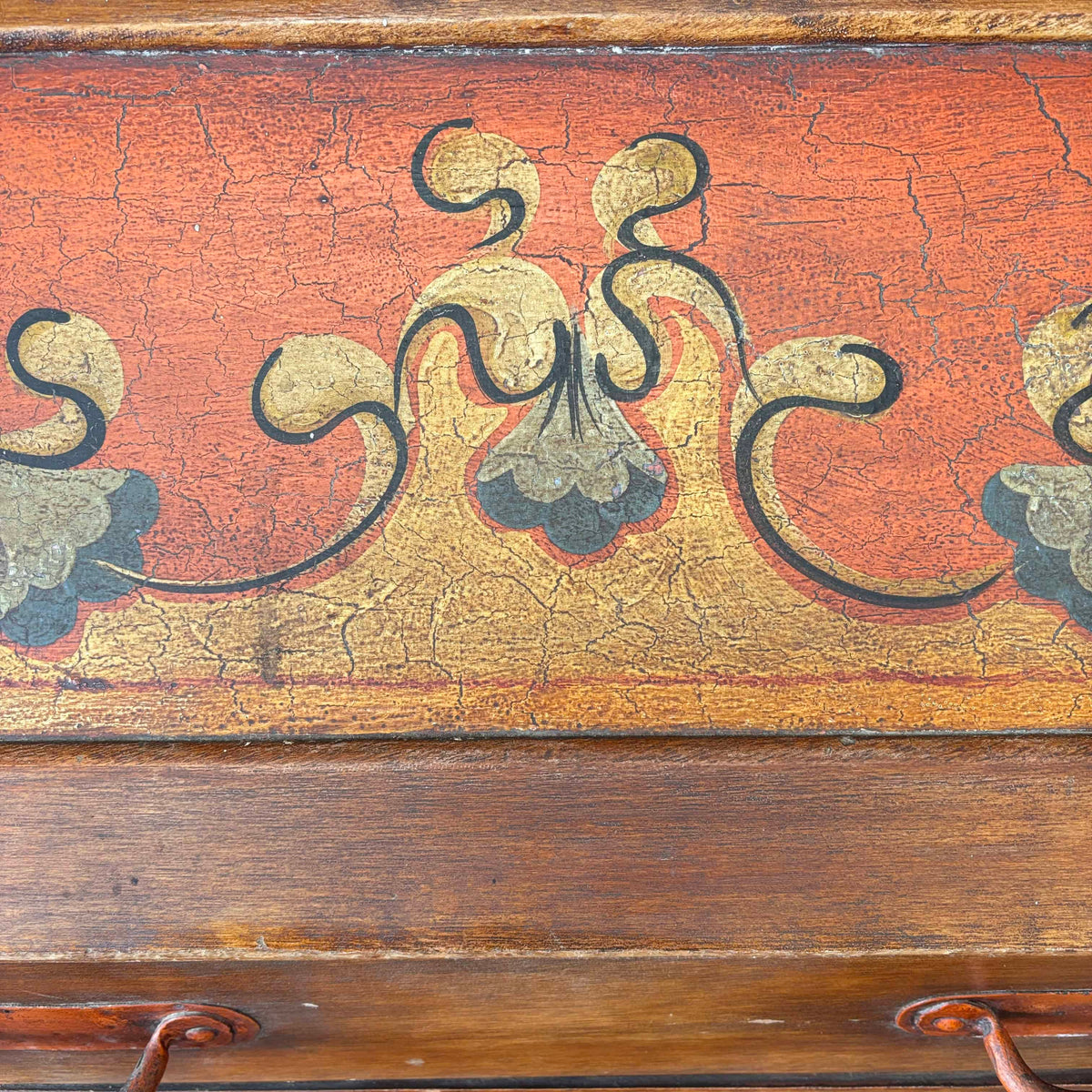 Monterey Furniture 1930s Secretary Desk With Excellent Floral Details