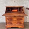 Monterey Furniture 1930s Secretary Desk With Excellent Floral Details