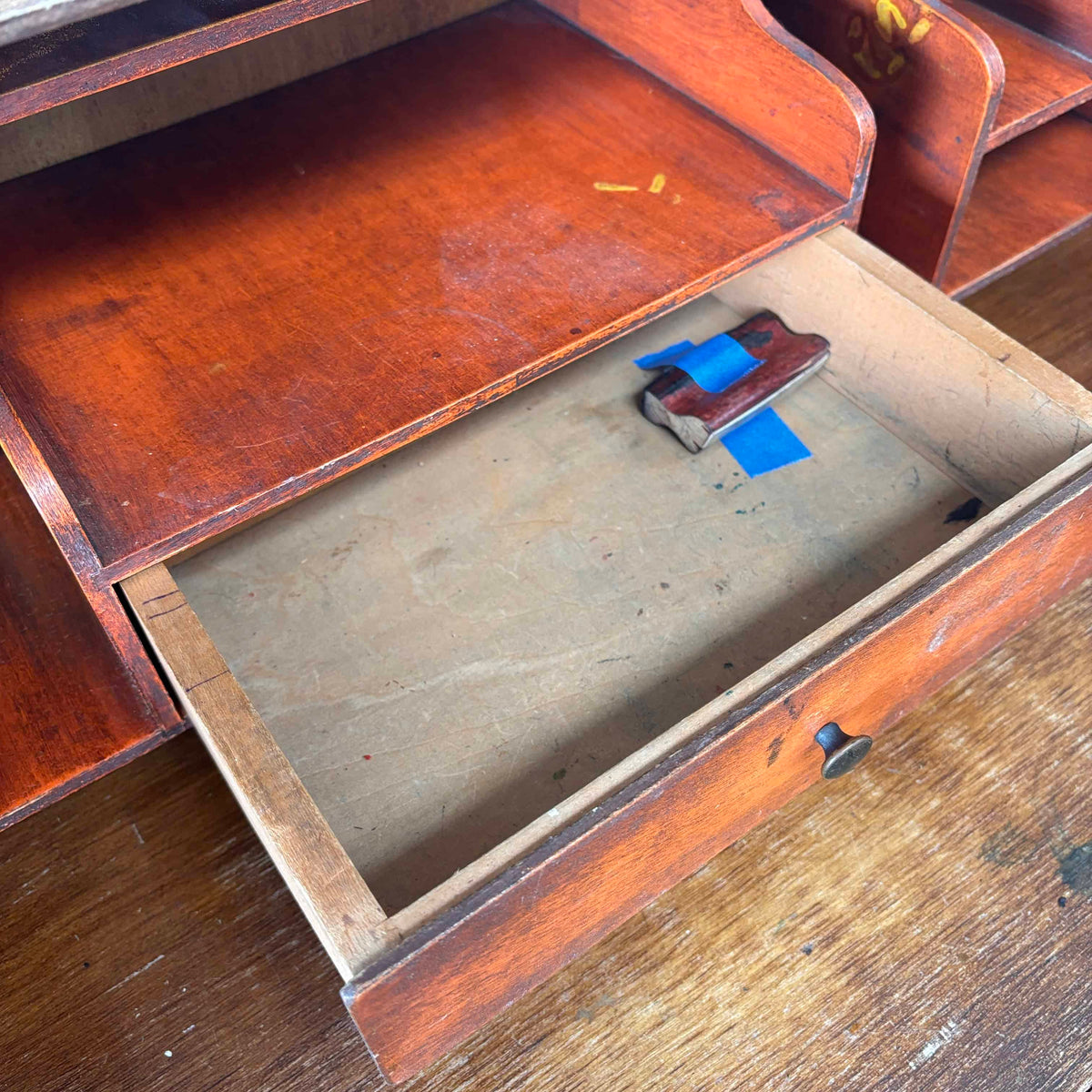 Monterey Furniture 1930s Secretary Desk With Excellent Floral Details