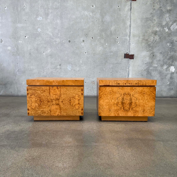 Mid Century Burl Nightstands
