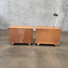 Mid Century Burl Nightstands