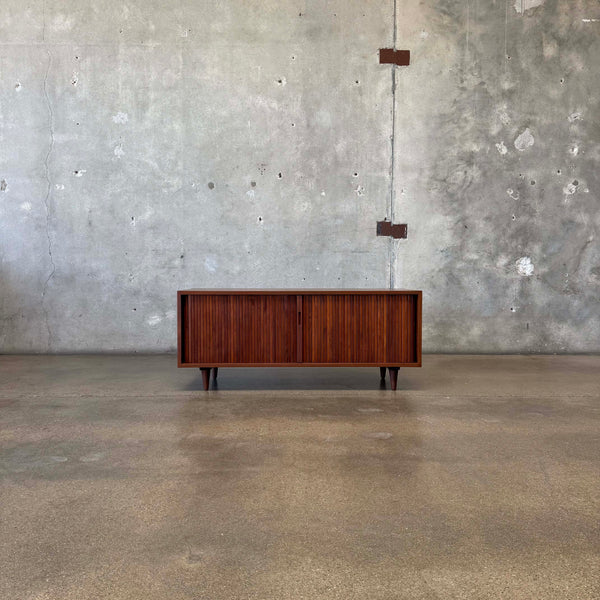 Mid Century Low Tambour Door Record Cabinet