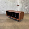 Mid Century Low Tambour Door Record Cabinet