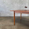 Mid Century Danish Modern Teak & Ashwood Dining Table With Two Leaves C. 1965