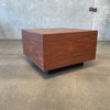 Mid Century Walnut Coffee Table Cube C. 1960's