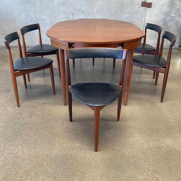 Mid Century Teak Dining Table w/ 6 Dining Chairs by Hans Olsen for Frem Rojle