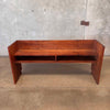 1970's Solid Walnut Console Table/ Media Storage Table