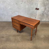 Mid Century Modern Walnut & Brass Desk by Stanley Furniture