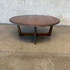 Mid Century Modern Bassett Walnut Round Coffee Table