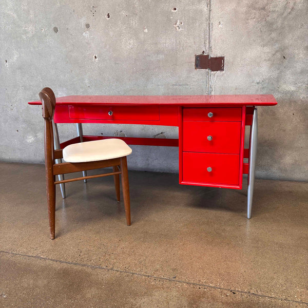 1950's Mid Century Modern Desk w/ Walnut Chair