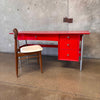 1950's Mid Century Modern Desk w/ Walnut Chair